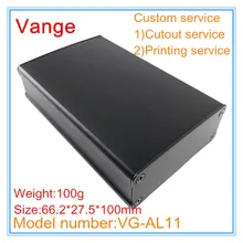 2 шт./лот черный прессованный профиль проект коробка 66,2*27,5*100 мм 6063-T5 алюминиевый чехол Корпус diy для электронного модуля устройства