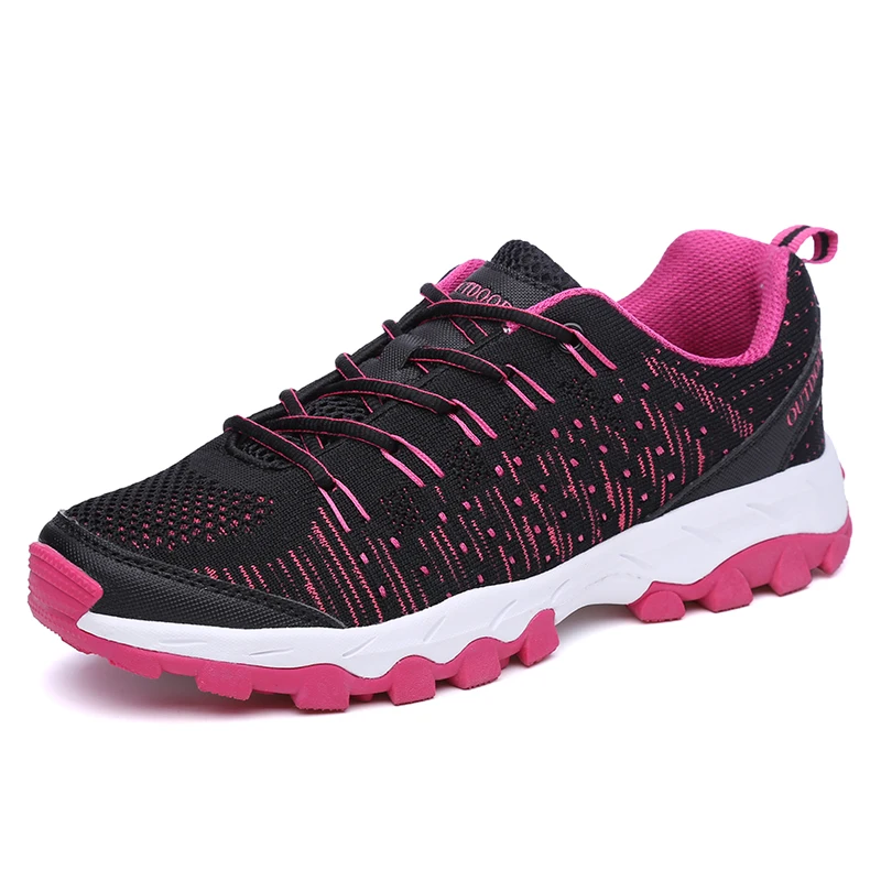 Women's Vulcanize Shoes Girls Breathable Flyknit Mesh Shoes Ladies Lace ...