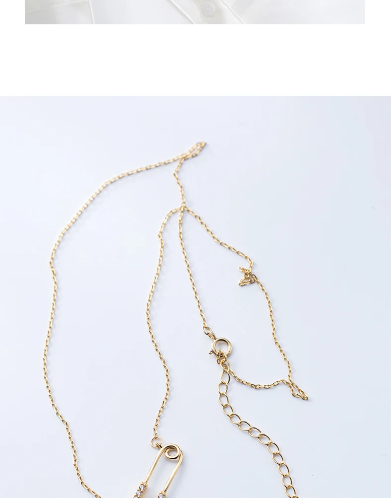 MloveAcc Новая коллекция 925 пробы Серебряная Милая безопасная булавка, кулон ожерелья для женщин ювелирные изделия из стерлингового серебра