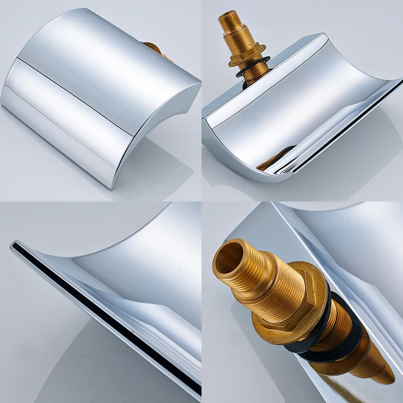 quyanre led bathtub faucet led waterfall bath shower faucet widespread tub sink faucet dual handls hot cold water mixer tap bathroom shower faucet122