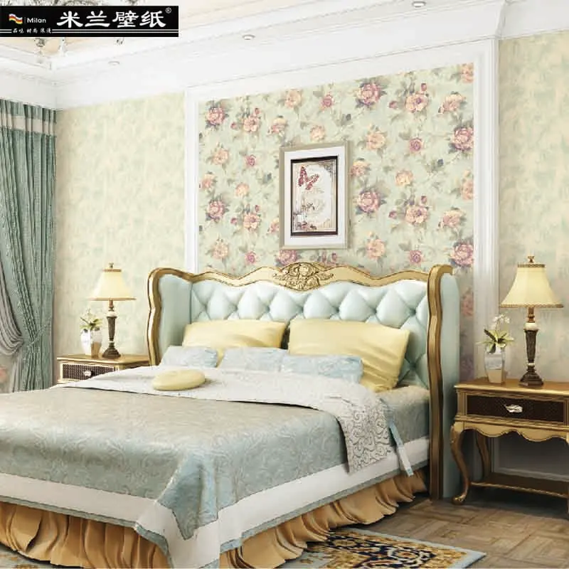 

MILAN Europe Style Wallpaper Sticker Ink Printing Floral 3d Wall Paper for Living Room Home Decoration Vintage Pure Paper Hot