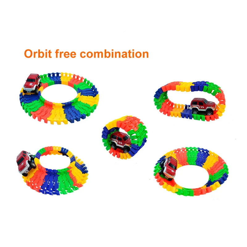 

96PCS Buildable Assemble Bend Flex Car Toy Racing Track Set Magic DIY Track Electric Twist Rail Car Railway Model Toy for Boy