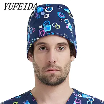 

YUFEIDA Unisex Medical Caps Printing Cartoon Caps Doctor and Nurse Working-wear Unisex Hospital Workwear