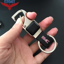 KUNBABY металлический Кожаный Автомобильный Брелок кольцо держатель с светодиодная бутылка многофункциональная открывалка инструмент для GMC автомобильные аксессуары