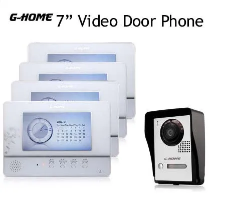 Promotion : New video door phone taking photos alarming function CCDCamera for night vision remote controller set menu 1V4 | Безопасность