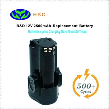 

2500mAh 18650 battery pack BD12C Li-ion Battery 12V Replacement Black & Decker BL1110 BL1310 BL1510 LBXR12 Original Battery