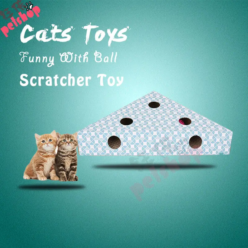 

Cat Scratcher Toy With Ball Squeak Toys Fun Pet Products Cat Toy Supplies Scratchers for Cat Toys Whack A Mole Play Games