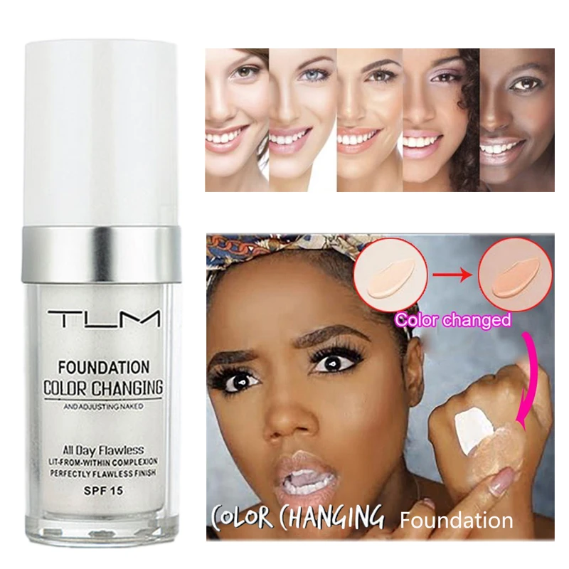 

Amazing 30ML Color Changing Liquid Foundation Makeup Base Nude Face Cover Concealer Skin Tone Foundation Oil-control Brighten