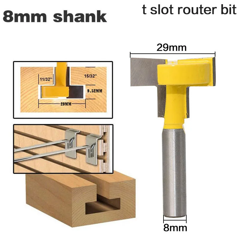 1 шт. 8 мм хвостовик Т-образная долбежная и Т-образная резьба по дереву фрезы из карбида вольфрама для дерева фрезерный резак цена в долларах