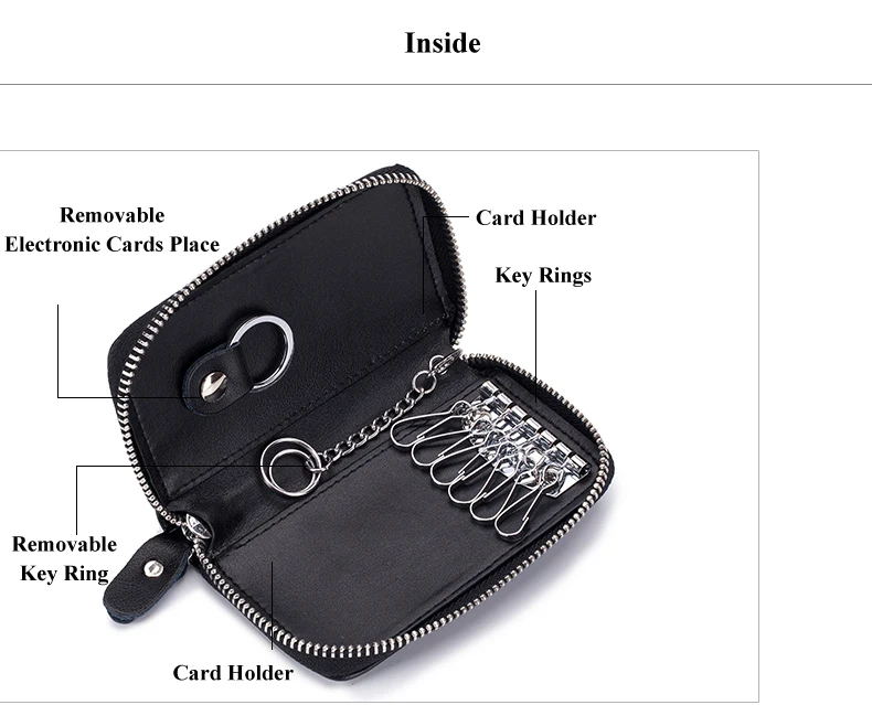Lomelobo мужской кошелек для ключей из спилка с узором Личи, женский многофункциональный кошелек для монет, мужские сумки на цепочке для автомобиля, держатель для карт