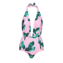 Для женщин ретро одна часть без спинки Купальник с высокой талией в стиле пин-ап купальник, с рисунком в виде полиэстер сексуальный купальный Для женщин бикини A70