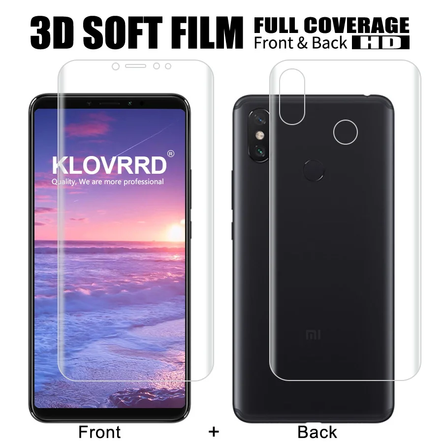 

Front + Back Soft Film For Xiaomi Mi Max 3 pro Screen Full Cover Protector For Max 2 Silicone Hydrogel Sticker