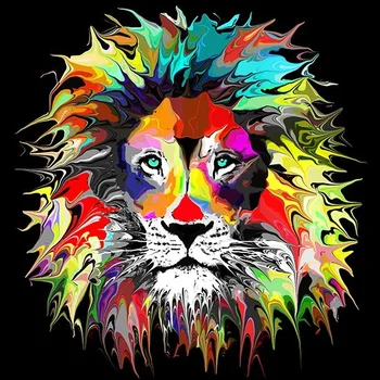 

Frameless painting by numbers paint by number for home decor PBN for living room 4050 abstract lion