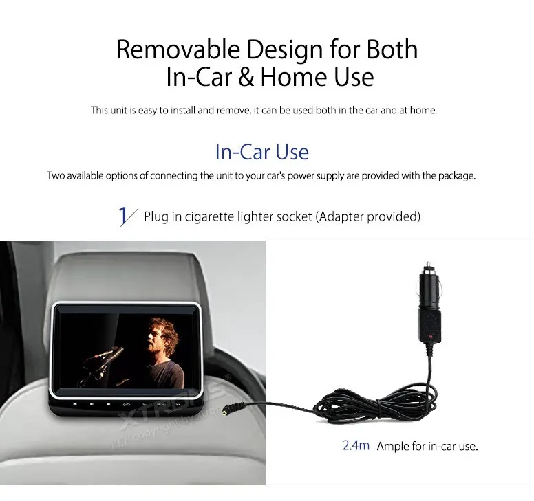 Perfect 2pcs 10.1" Car Headrest DVD Player car PC 1080P Video Monitor HD Digital Screen Touch Panel 1024*600 HDMI Port with headphones 13