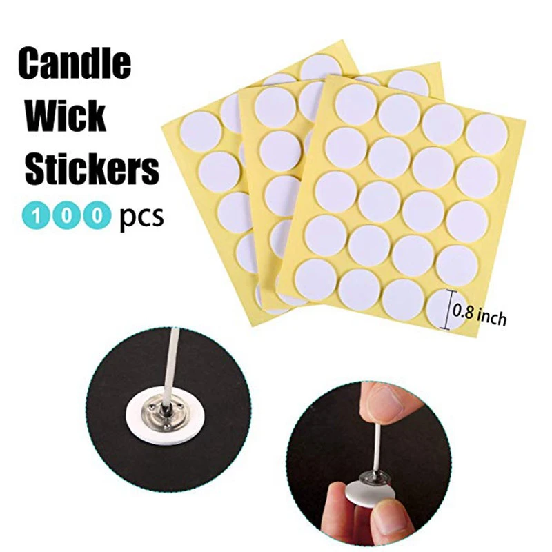 Hot Wax Wick Stickers for Candle Making Heat Resistance Double Sided Stickers 240PCS Candle Wick Stickers