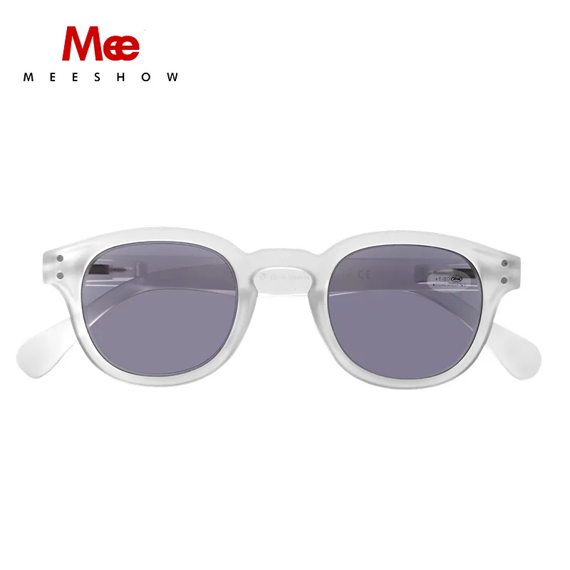 

Meeshow reading glasses Transparent frame Gray lens sunreader Glasses quality women eye glasses UV400 with flex Pouch included
