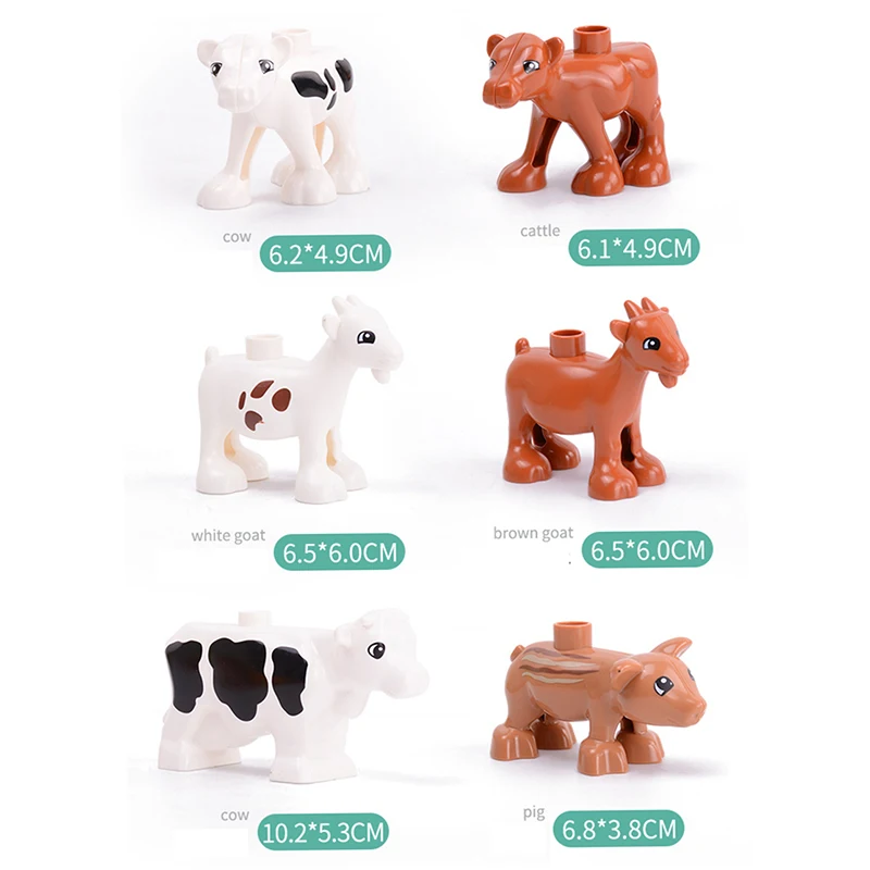 5Pcs-50pcs DIY Big Size Farm Dinosaur Animal Series Building Blocks Sets Bricks Compatible with Duploe Toys  for children  (11)