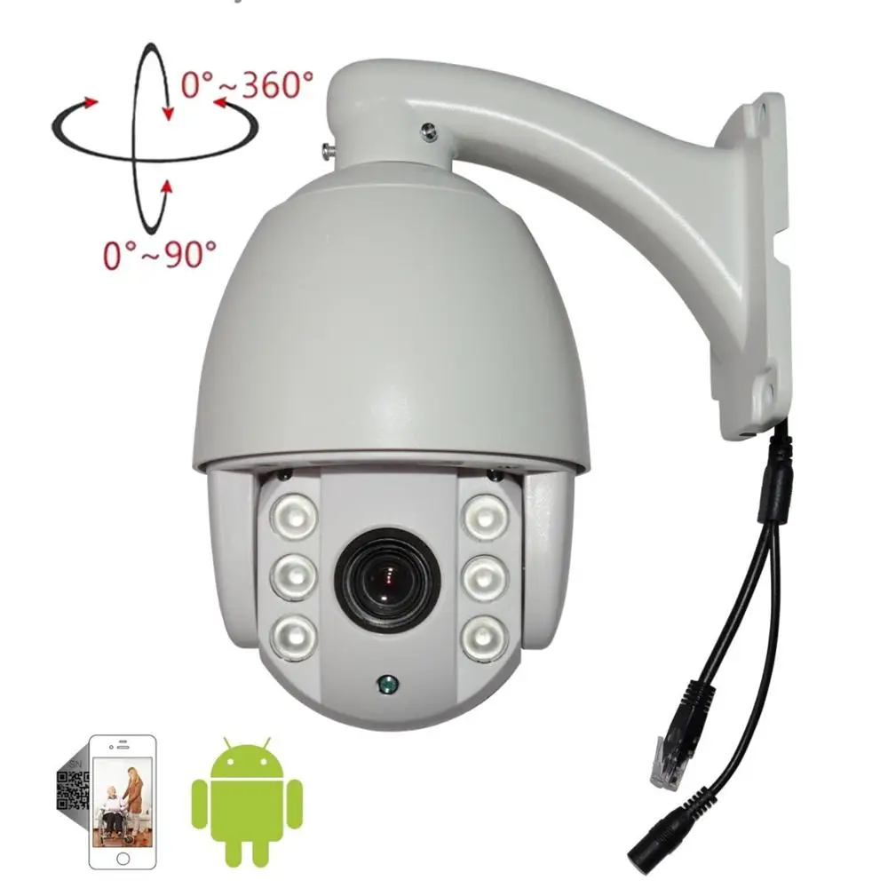 ANRAN Onvif PTZ HD 1080P 2MP Outdoor Waterproof 6 Array IR Dome Night Vision Network Security