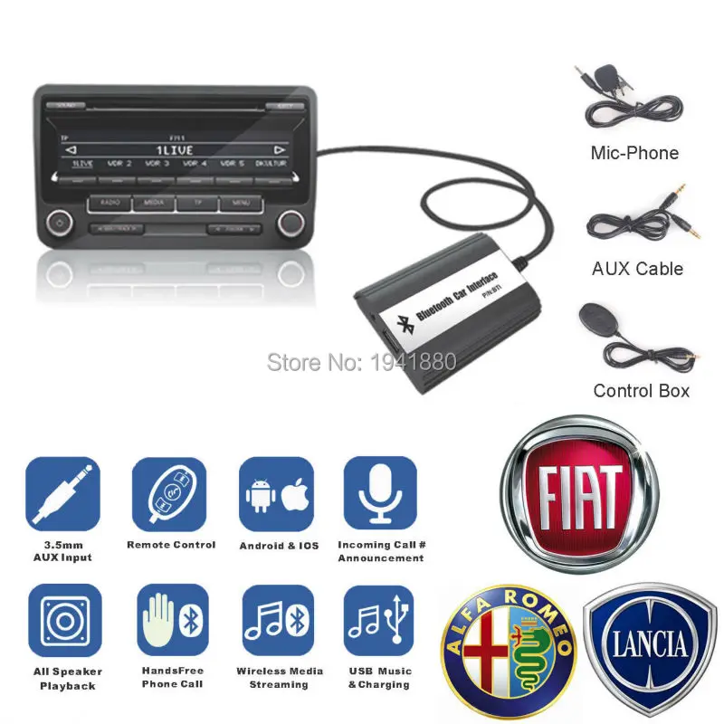 

DOXINGYE USB AUX Bluetooth Adapter Car Digital Music Cd Changer Adapter Car MP3 Player For Fiat Alfa Romeo Lancia 8PIN interface