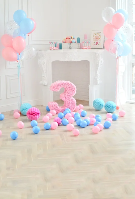 Laeacco воздушные шары камин 3 года день рождения ребенка фотографии фонов винил пользовательские фотографический фон для фотостудии