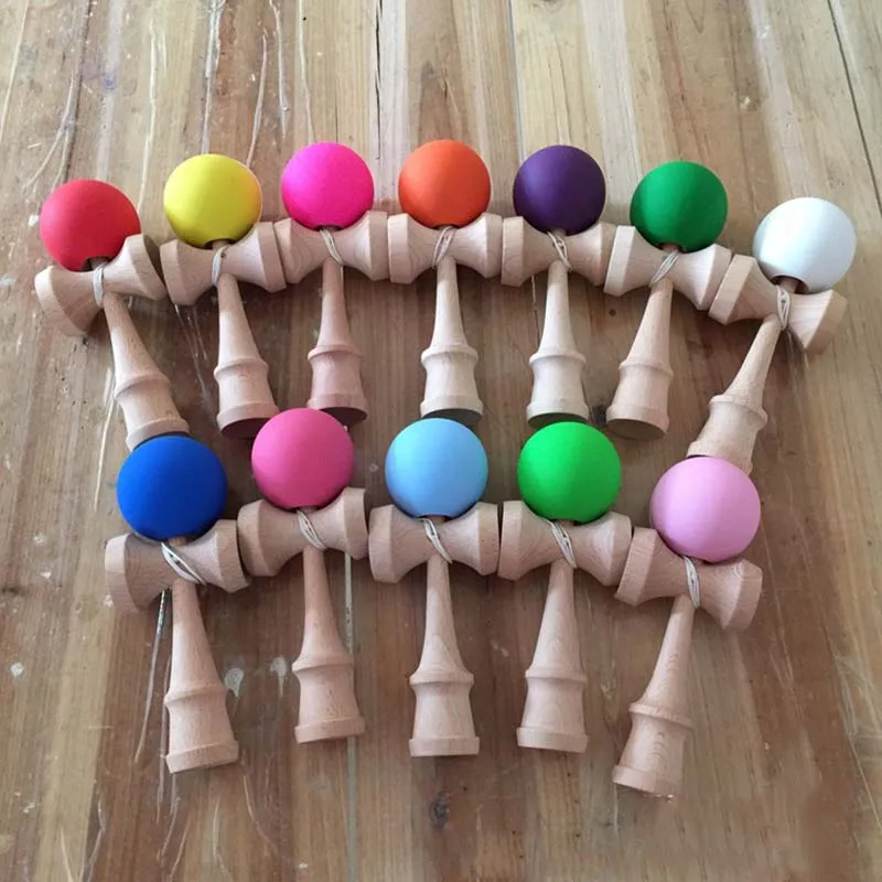 Outdoor Balls Kendama 18 cm professional Wooden Toys Sport Ball Game For children Colors Random
