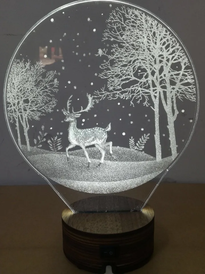 Новые креативные ночник Рождество украшения Wapiti узор стерео видимого света