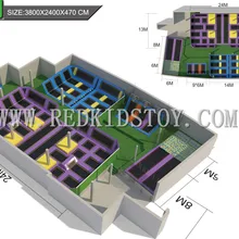 Изготовленный на заказ большой крытый батут парк CE сертифицированный взрослых Крытый батут HZ-LG018