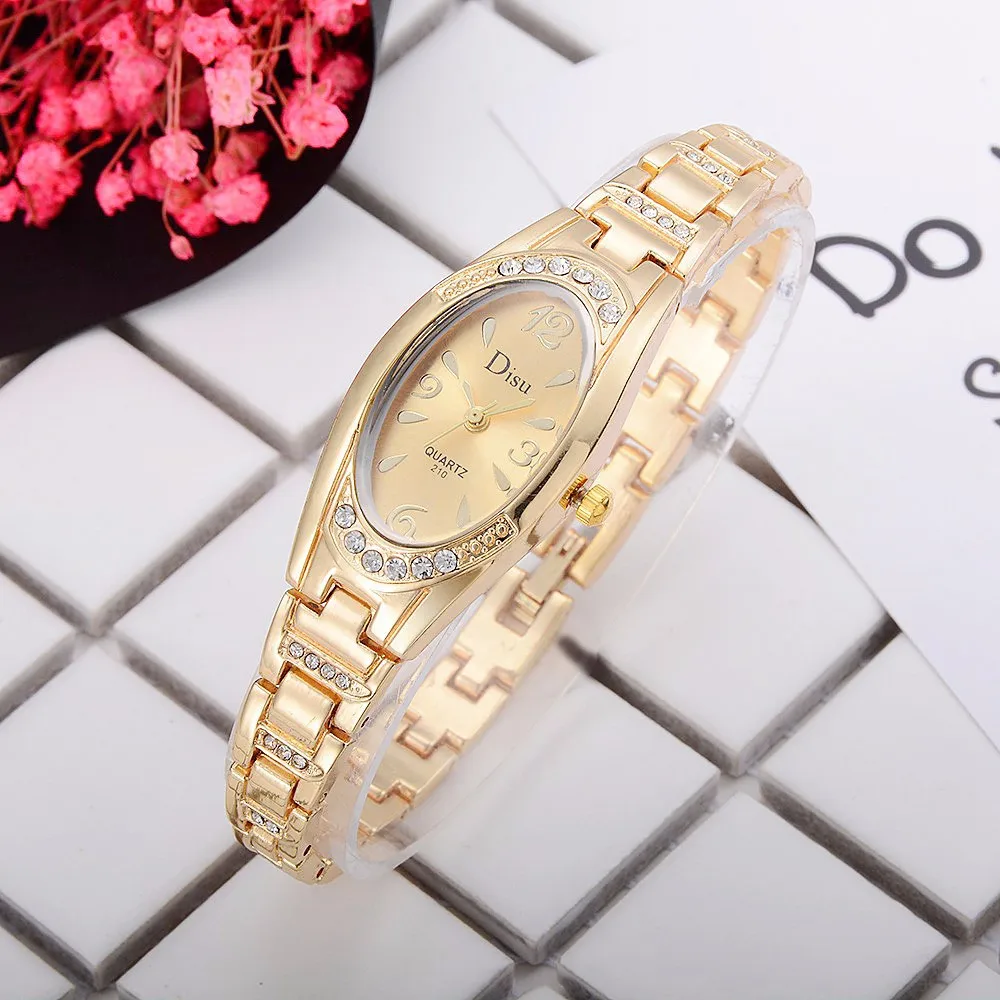 

Women's Watch Rose Gold Plated Elegant Rhinestone Bracelet Fashion Clock Women 2019 Ladies Watches Montre Relogio Feminino