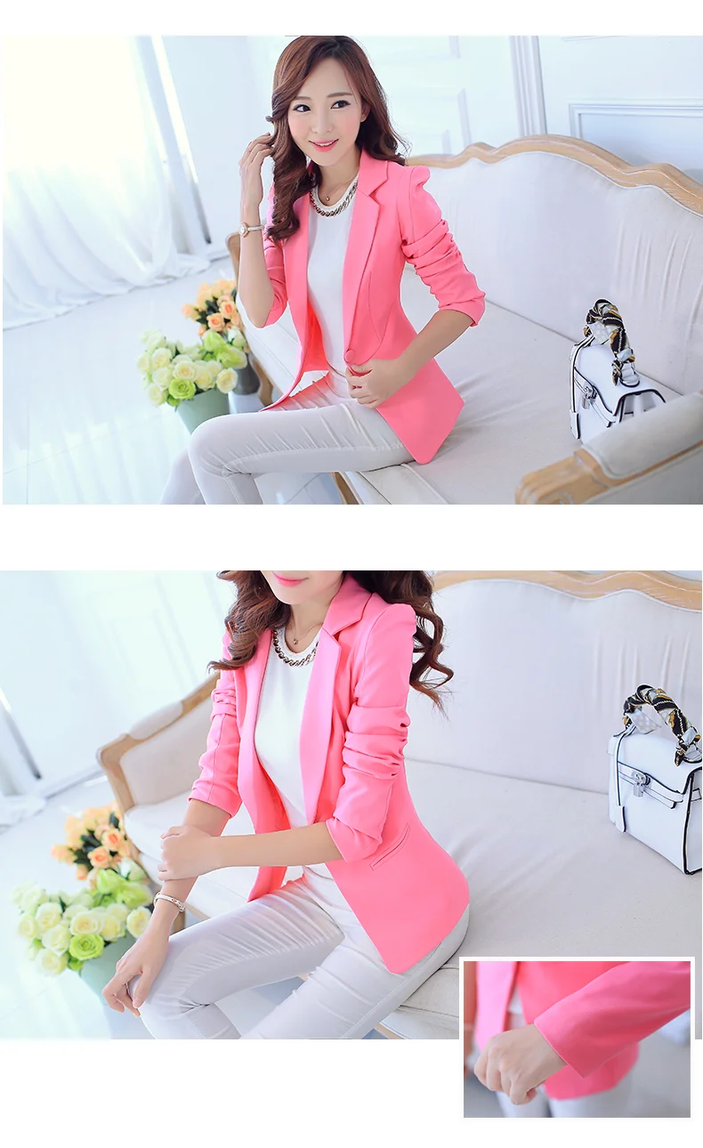 feminino jaqueta feminina blazer femme rosa azul branco preto blazer outono