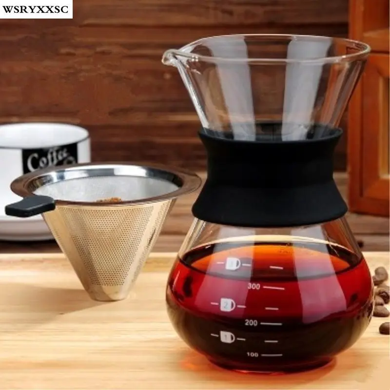 American Drop Pot, Hand Wash Coffee Pot, Glass Share Pot, Coffee Filter