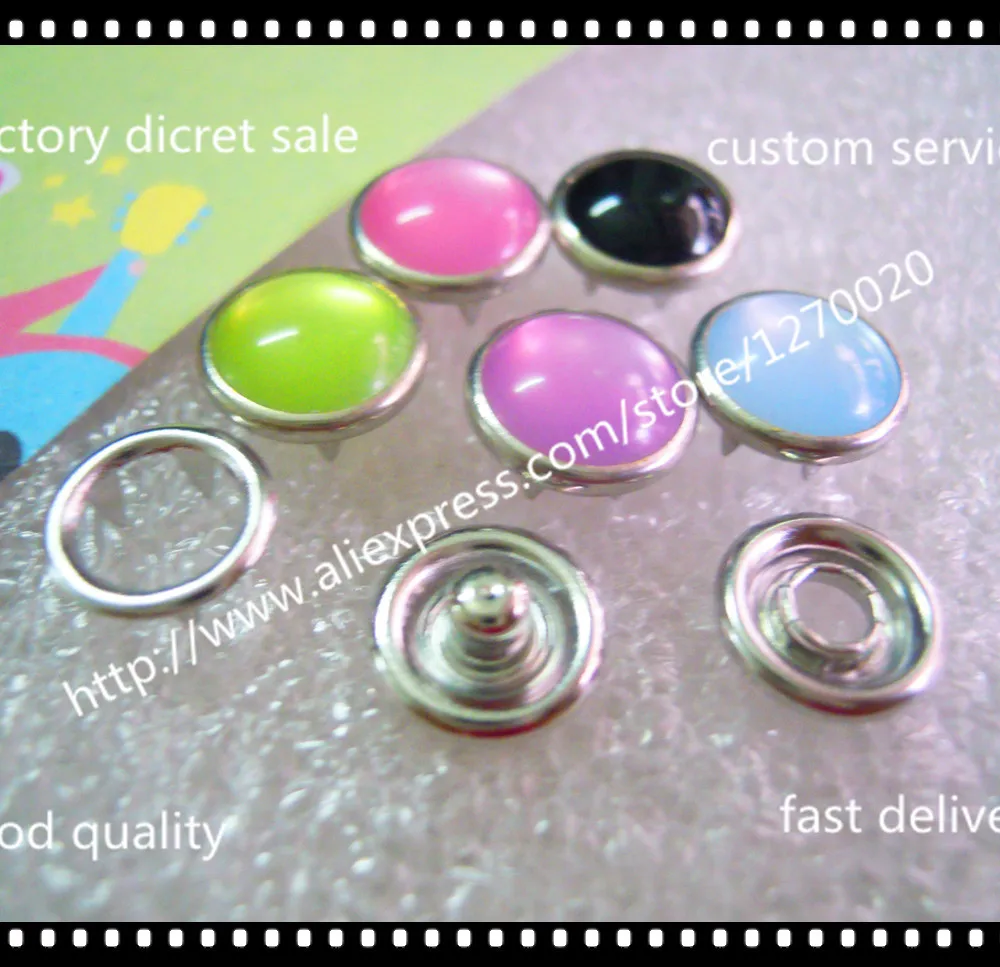 

New SALE 10mm Colorful pearl snap buttons for Leather ,Button Snaps Fasteners Combined Button