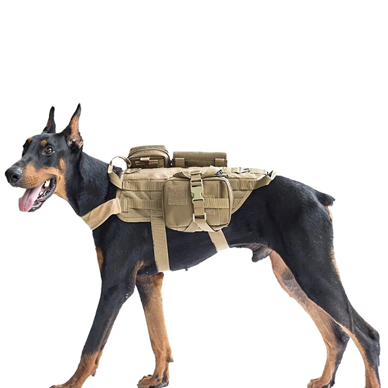 

Tactical Military MOLLE Training Harness for Service Dog 1000DM Vest Waterproof Dog Harness Vest for Walking Hiking Hunting