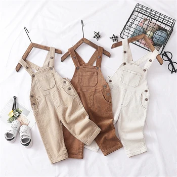 

2019 Spring Kids Overalls Children Corduroy Jumpsuit for Boys Girls Pure Cotton 1 2 3 4 5 Years Old Baby Pants Baby Boy Clothes