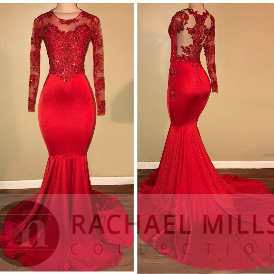 black and red evening gown