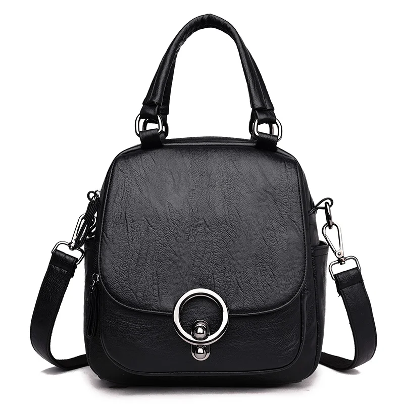 

Elegant Women Multi Functional Backpacks High Quality Female PU Leather Day Pack Rucksack Women Travel Pack Bag Mochila Feminina