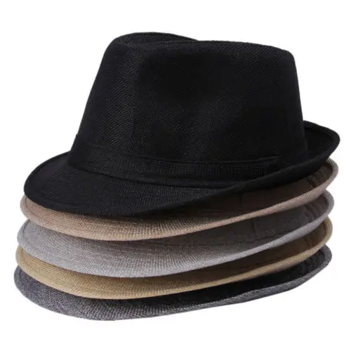 Новая унисекс кубинская Стильная мужская мягкая фетровая шляпа Гангстер Панама с короткими полями Кепка Панама