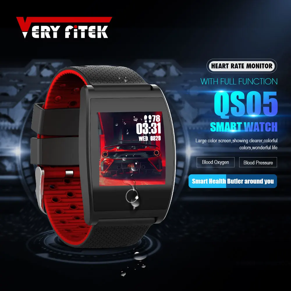 

VERYFiTEK QS05 Heart Rate Monitor Smart Watch Blood Pressure Oxygen Customize Watch Dial Men Women Sport Fitness Smartwatch