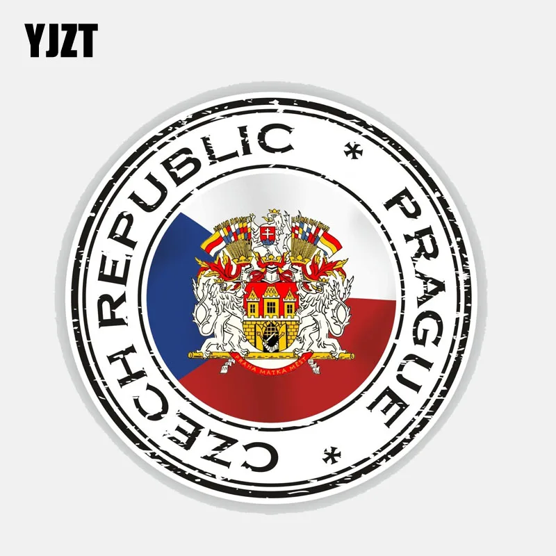 

YJZT 12.5CM*12.5CM Personality Window Body Car Sticker Czech Republic Prague Coat Decal 6-2753
