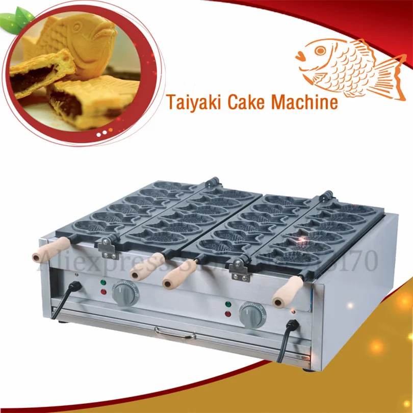 12 рыба вафельница Taiyaki машина антипригарный Электрический японский стиль Taiyaki Baker коммерческое использование 220 В/110 В деревянный Hanldes