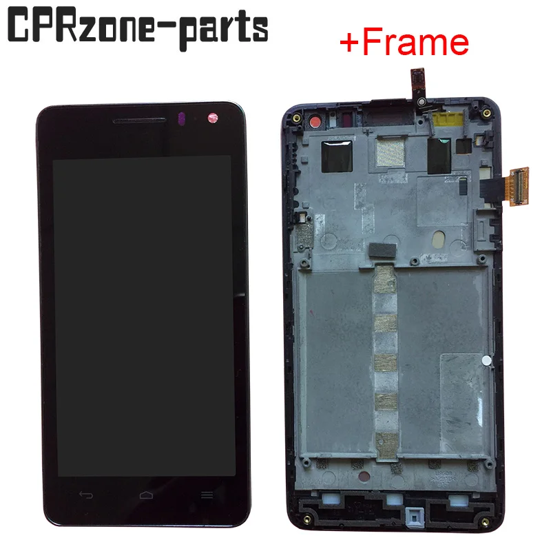 

4.5" Black / White lcd with frame For Huawei U9508 Honor 2 LCD display touch screen sensor digitizer assembly free shipping