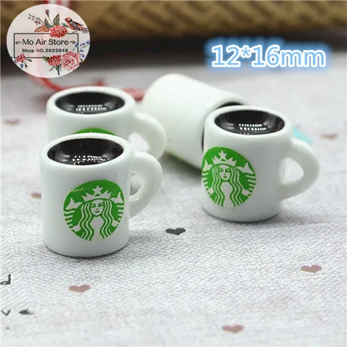Смола 3D белый круглый кофе Frappuccino чашки 10 шт. 12x16 мм художественная поставка украшения Шарм DIY ремесло