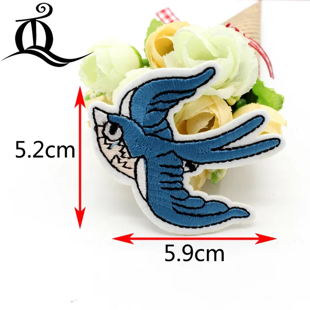 1 Pcs Jahit Pakaian Keren Burung Hewan Di Patch Bordir Applique