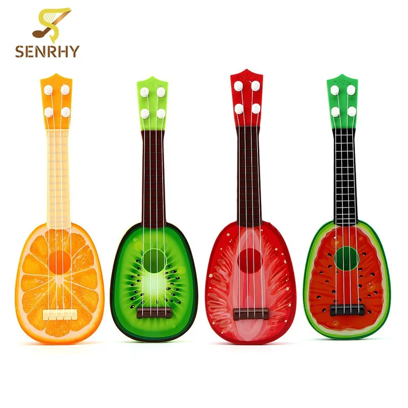 

38cm Fruits Cute Style 4 String Plastic Ukulele Guitar Musical Instrument Kids Children Development Educational Toy Gift