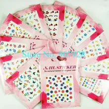 12 Дизайнов x 10 упаковок 2D цветок Дизайн ногтей Наклейка Наклейки для ногтей украшение