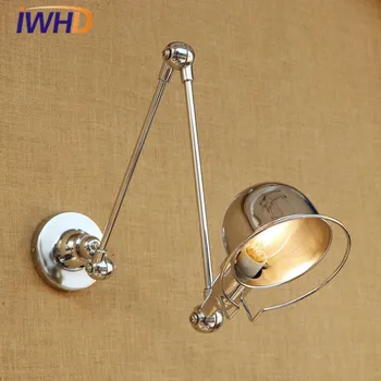 

IWHD Industrial Vintage LED Wall Light Iron Rocker Arm Loft Wall Lamp Retro Fixtures For Home Lighting Applique Murale Luminaire
