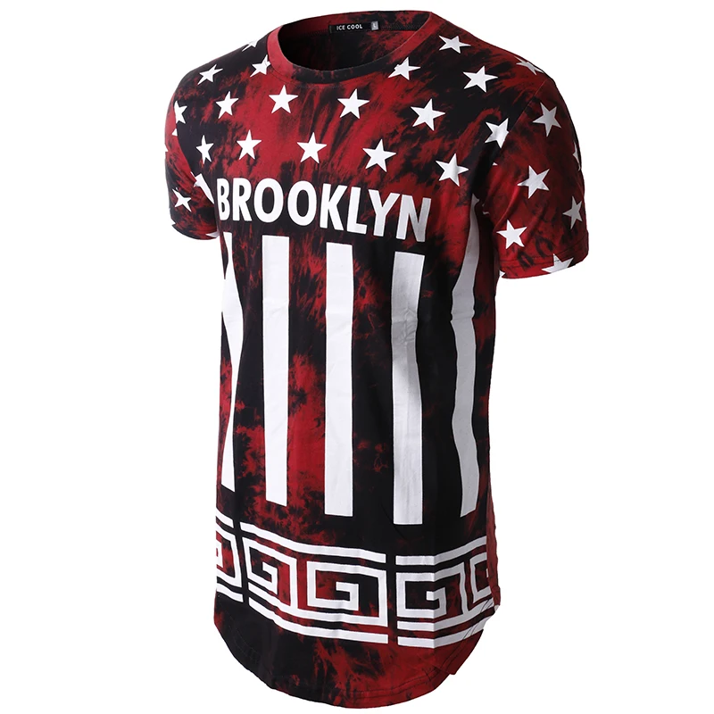 Новая футболка для мужчин с принтом звезд Бруклин Футболка мужская одежда короткий рукав футболки топы хип хоп полосатый американский рубашки Z15