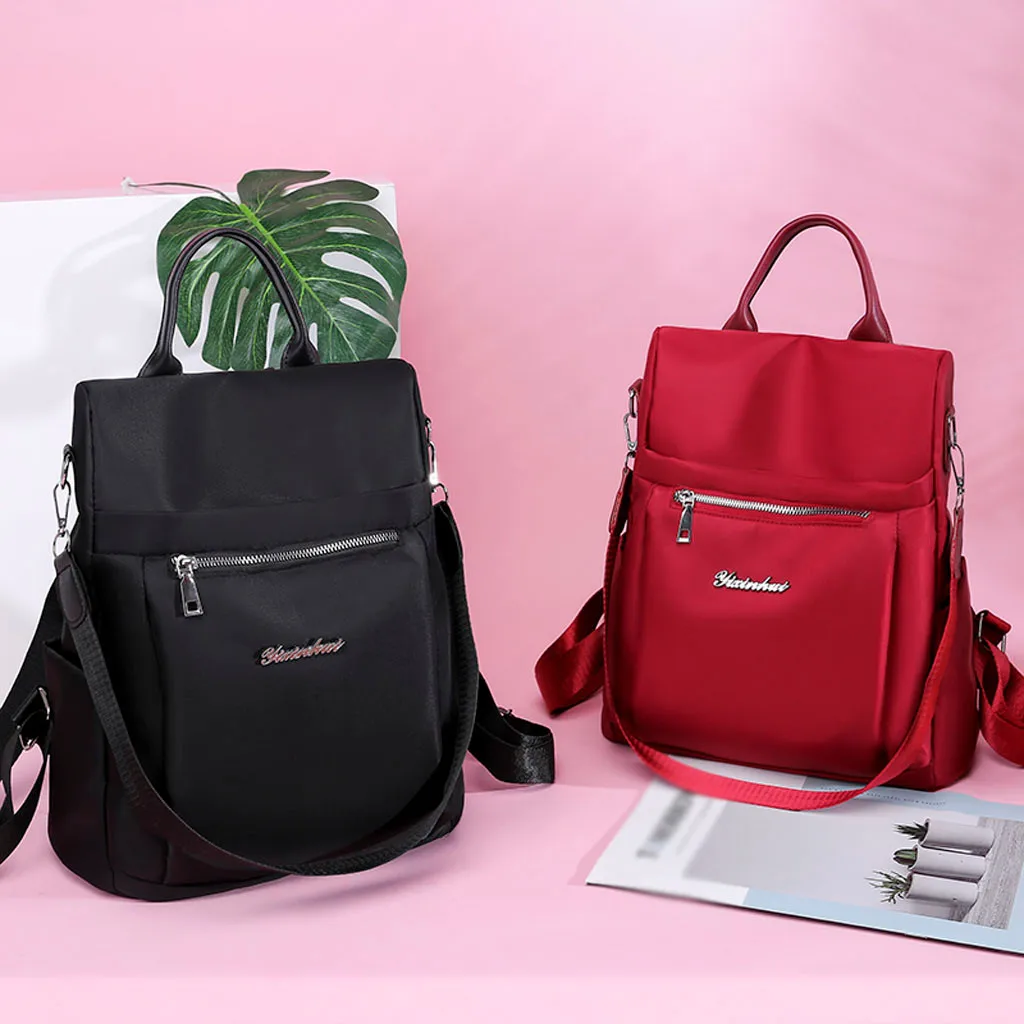 

sac a dos mochila feminina Women's Fashion Backpack Large Capacity Computer Bag Solid Color Shoulder Bag Portable Solid Zipper