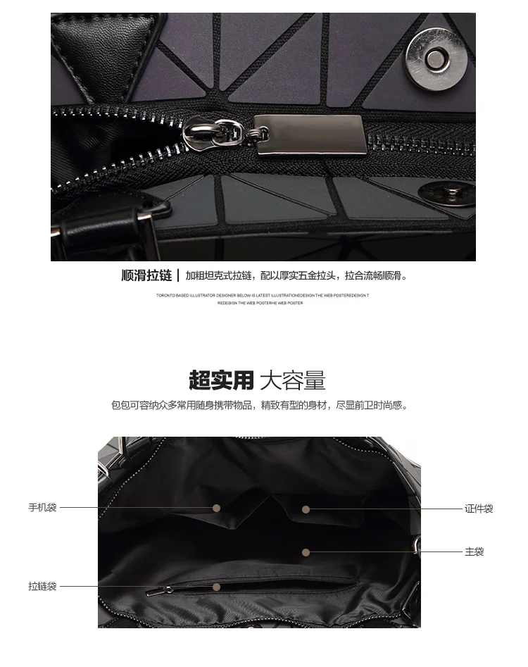 2017 Bao Bao bag Women Luminous sac baobao Bag Diamond Tote Geometry Quilted Shoulder Bags Laser Plain Folding Handbags bolso (26)