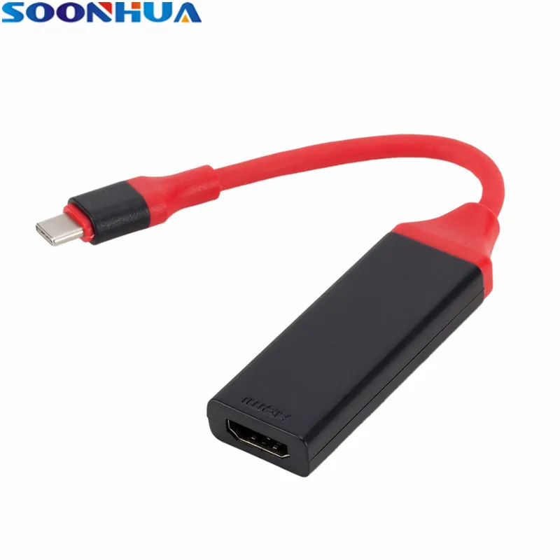 SOONHUA Тип C к HDMI кабель видео адаптер Мале HDMI Женский Кабель-адаптер конвертер подходит для samsung Galaxy S8 huawei P20