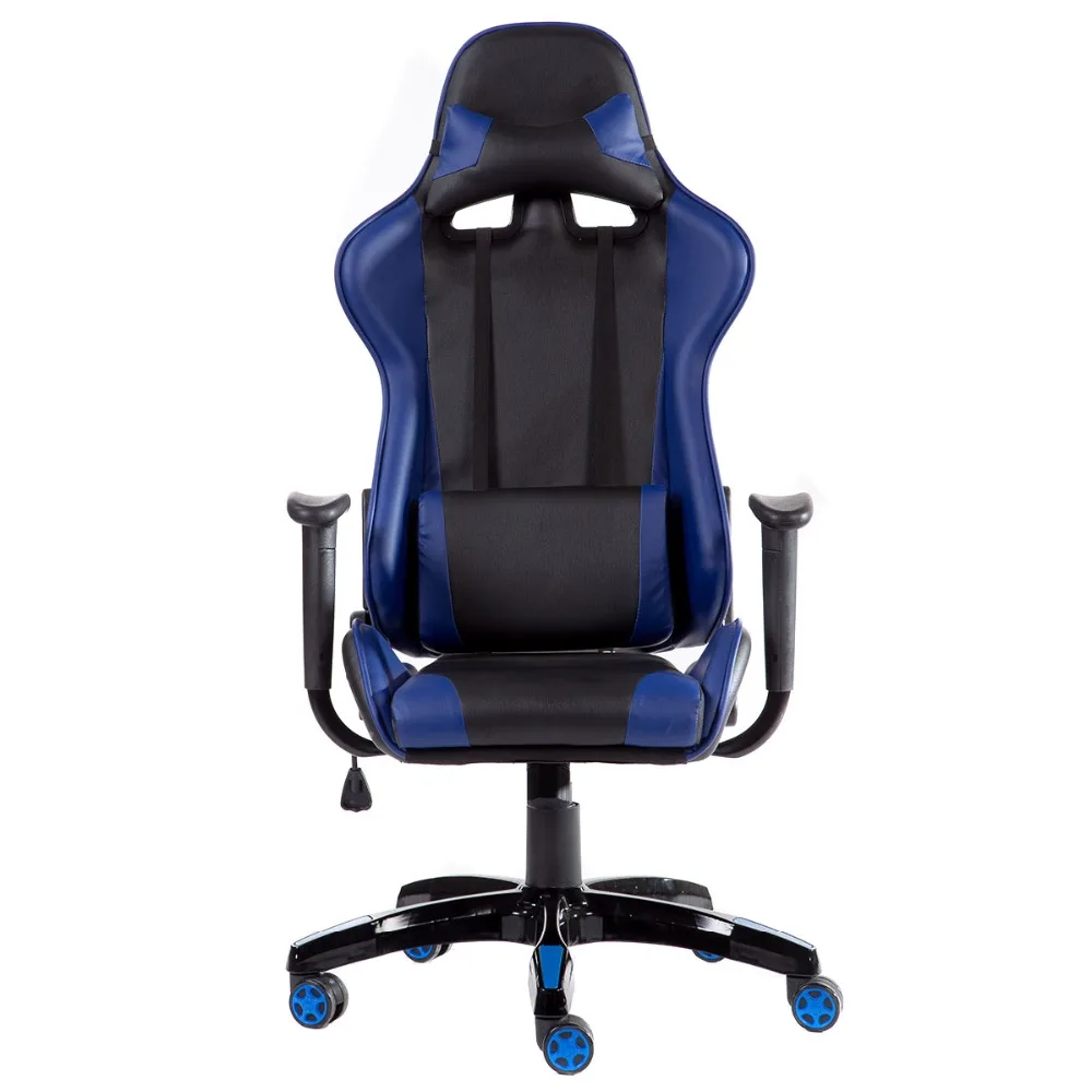 Гонки Silla de Oficina Giratorio Respaldo Reclinable Altura Регулируемый Asiento de Deportes Azul HW52605